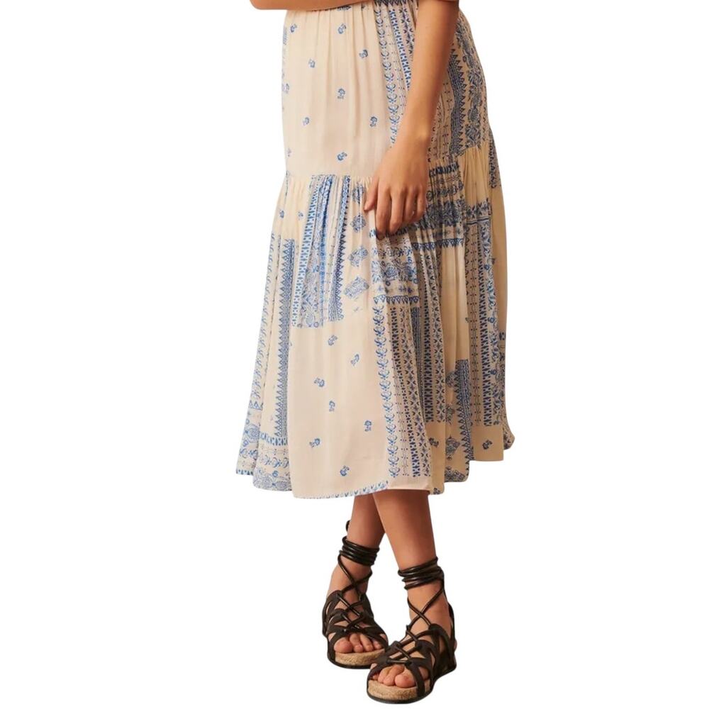NWT! BA&SH Jupe Ionder Bandana Flowy Printed Midi Skirt - Size 1 / Small - Picture 5 of 10